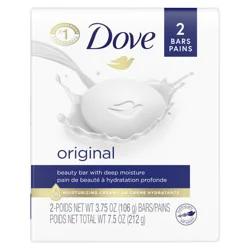 Dove Beauty White Moisturizing Beauty Bar Soap - 2pk - 3.75oz each