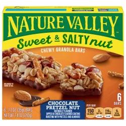 Nature Valley Sweet & Salty Nut Chewy Chocolate Pretzel Nut Granola Bars 6 1.2 oz Wrapper 6 ea