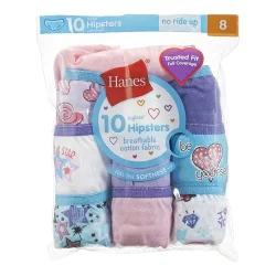 Hanes Girls' Hipster Underwear, Assorted Colors, Size 8