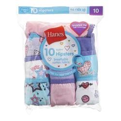 Hanes Girls' Hipster Underwear, Assorted Colors, Size 10