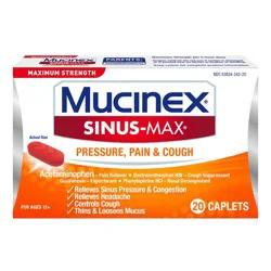 Mucinex Sinus-Max Pressure, Pain & Cough Relief Caplets - Acetaminophen - 20ct