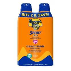 Banana Boat Ultra Sport Clear Spray Broad Spectrum Sunscreen - SPF 50 - 6oz/2pk
