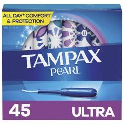 Tampax Pearl Ultra Absorbency with LeakGuard Braid Tampons - Unscented - 45ct