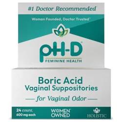 pH-D Feminine Health Boric Acid Vaginal Suppositories - 24ct