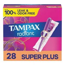 Tampax Radiant Super Plus Absorbency Tampons - 28ct
