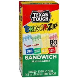 H-E-B Texas Tough Double Zipper Color Sandwich Bags