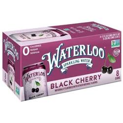 Waterloo Black Cherry Sparkling Water 8 - 12 fl oz Cans