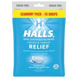 Halls Sugar Free Mountain Menthol Flavor Cough Drops Economy Pack 70 ea