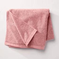 Slub Accent Organic Bath Towel Blush - Casaluna