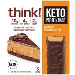 thinkThin think! Keto Protein Chocolate Peanut Butter Bars - 5ct