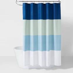 Microfiber Colorblock Large Striped Shower Curtain - Room Essentials