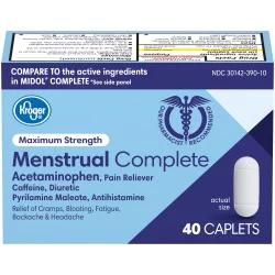 Kroger Maximum Strength Menstrual Complete Pain Reliever Caplets