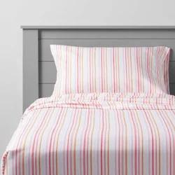 Twin Rainbow Microfiber Striped Sheet Set - Pillowfort