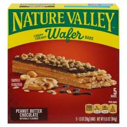 Nature Valley Wafer Bars, Peanut Butter Chocolate, 1.3 oz, 5 ct