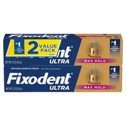 Fixodent Ultra Max Hold Dental Adhesive - Unflavored - 2.2oz/2pk