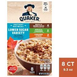 Quaker Lower Sugar Variety Pack Oatmeal - 9.3oz