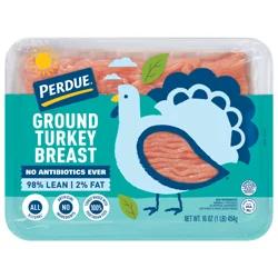 PERDUE No Antibiotics Ever Fresh Ground Turkey Breast, 98% Lean 2% Fat, 1 lb. Tray