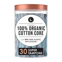 L . Organic Cotton Full Size Tampons - Super - 30ct