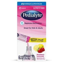Pedialyte Strawberry Lemonade Electrolyte Powder - 0.6oz/6ct