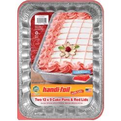 Handi-foil Fun Colors Cake Pans With Red Lids