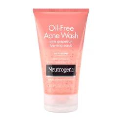 Neutrogena Oil Free Pink Grapefruit Acne Face Wash with Vitamin C, 2% Salicylic Acid Acne Treatment, Gentle Foaming Vitamin C Facial Scrub to Treat & Prevent Breakouts