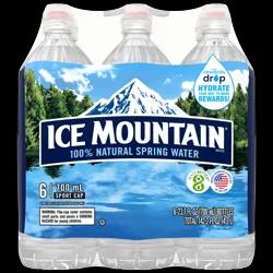 ICE MOUNTAIN Brand 100% Natural Spring Water, 23.7-ounce plastic sport cap bottles (Pack of 6)