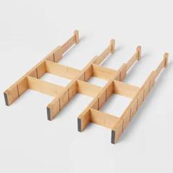 4pk Bamboo Expandable Drawer Dividers Yellow - Brightroom™
