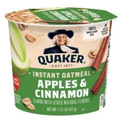 Quaker Instant Oatmeal Cup Apple Cinnamon 1.51oz
