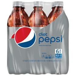 Diet Pepsi Soda Classic 16.9 Fl Oz 6 Count Bottles