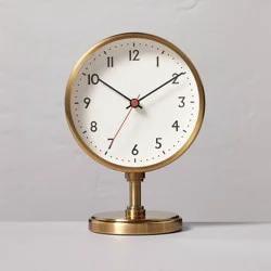 Hearth & Hand with Magnolia Brass Pedestal Table Clock Antique Finish - Hearth & Hand™ with Magnolia