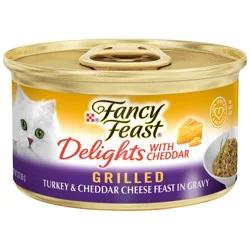 Fancy Feast Purina Fancy Feast Delights with Cheddar Grilled Gourmet Wet Cat Food Turkey & Cheddar Cheese Feast In Gravy - 3oz