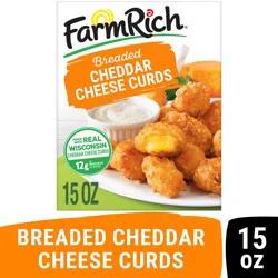 Farm Rich Breaded Wisconsin Cheddar Cheese Curds in a Crispy Coating, Frozen, 15 oz