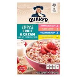 Quaker Fruit & Cream Instant Oatmeal Variety - 8ct/9.8oz