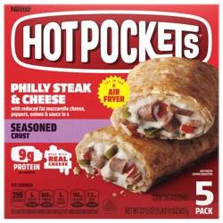 Hot Pockets Philly Steak & Cheese Frozen Snacks, Frozen Snacks Made with Reduced Fat Mozzarella Cheese, 5 Count Frozen Sandwiches