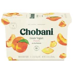 Chobani Peach On The Bottom Nonfat Greek Yogurt 4 Count
