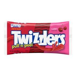 Twizzlers PULL 'N' PEEL Cherry Flavored Licorice Style, Low Fat Candy Bag, 14 oz