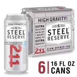 Steel Reserve High Gravity Malt Liquor, Beer, 4 Pack, 16 fl. oz. Cans, 8.1% ABV