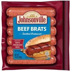 Johnsonville Smoked Beef Bratwurst - 14oz