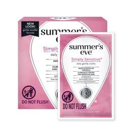 Summer's Eve Simply Sensitive Daily Feminine Wipes, Removes Odor, pH Balanced, 16 count