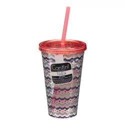 Boston Warehouse Trading Co. Cantini Tumbler With Straw And Lid, Scallop Design