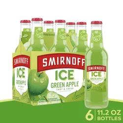 Smirnoff Ice Green Apple Sparkling Drink, 11.2oz Bottles, 6pk