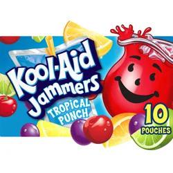 Kool-Aid Jammers Tropical Punch Flavored 0% Juice Drink, 10 ct Box, 6 fl oz Pouches