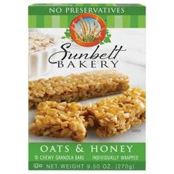 Sunbelt Bakery Oats & Honey Granola Bars 10ct