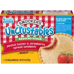 Smucker's Uncrustables Peanut Butter & Strawberry Jam on Whole Wheat Bread