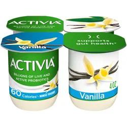 Activia 60 Calories Vanilla Nonfat Yogurt, Delicious Probiotic Yogurt Cups to Help Support Gut Health, 4 Ct, 4 OZ