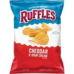 Ruffles Potato Chips Cheddar & Sour Cream Flavored 8.5 Oz