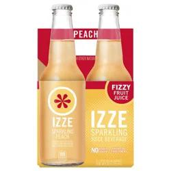 Izze Sparkling Peach Juice Beverage 4 - 12 fl oz Bottles