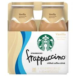 Starbucks Frappuccino Chilled Coffee Drink Vanilla Flavored 9.5 Fl Oz 4 Count Bottle