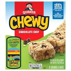 Quaker Chewy Granola Bars Chocolate Chip 0.84 Oz 8 Count