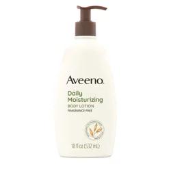 Aveeno Daily Moisturizing Body Lotion with Soothing Prebiotic Oat, Gentle Lotion Nourishes Dry Skin With Moisture, Paraben-, Dye- & Fragrance-Free, Non-Greasy & Non-Comedogenic